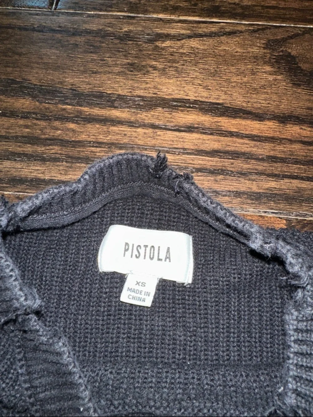 Pistola Black Ribbed Crewneck Sweater with Chest pocket size xsmall